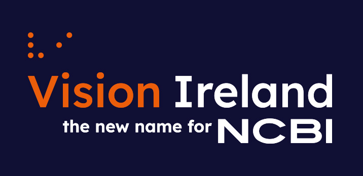 Vision Ireland Logo on a blue background
